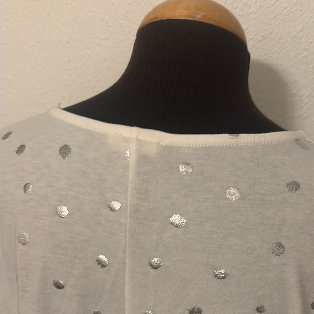 Como Blu Oversized T-Shirt with Lace Detail Sleeves size 2X - Picture 7 of 9